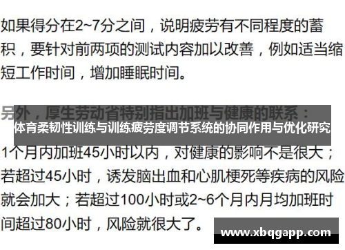 体育柔韧性训练与训练疲劳度调节系统的协同作用与优化研究