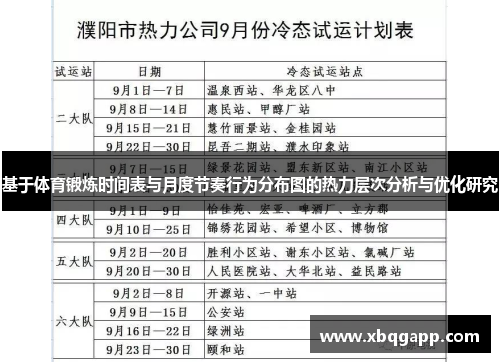 基于体育锻炼时间表与月度节奏行为分布图的热力层次分析与优化研究